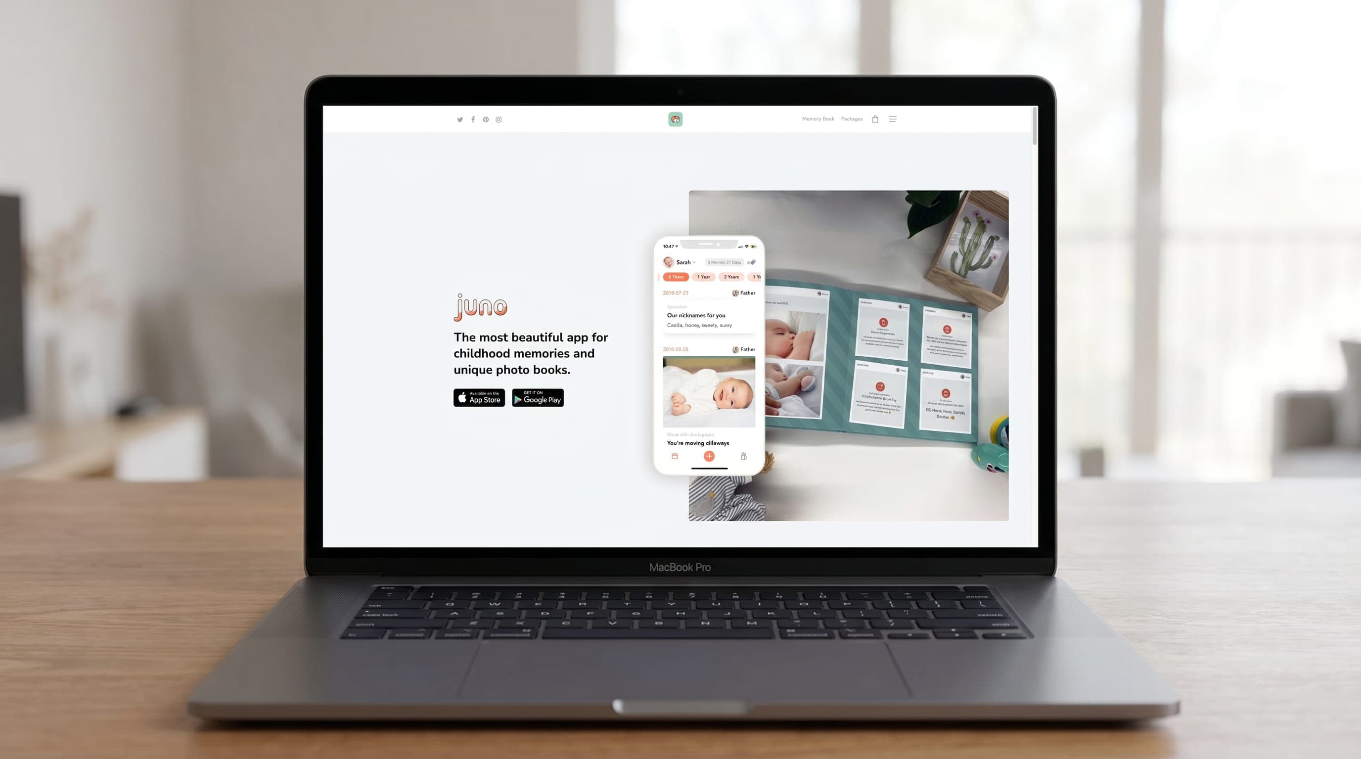 Juno — Memory book app for parents