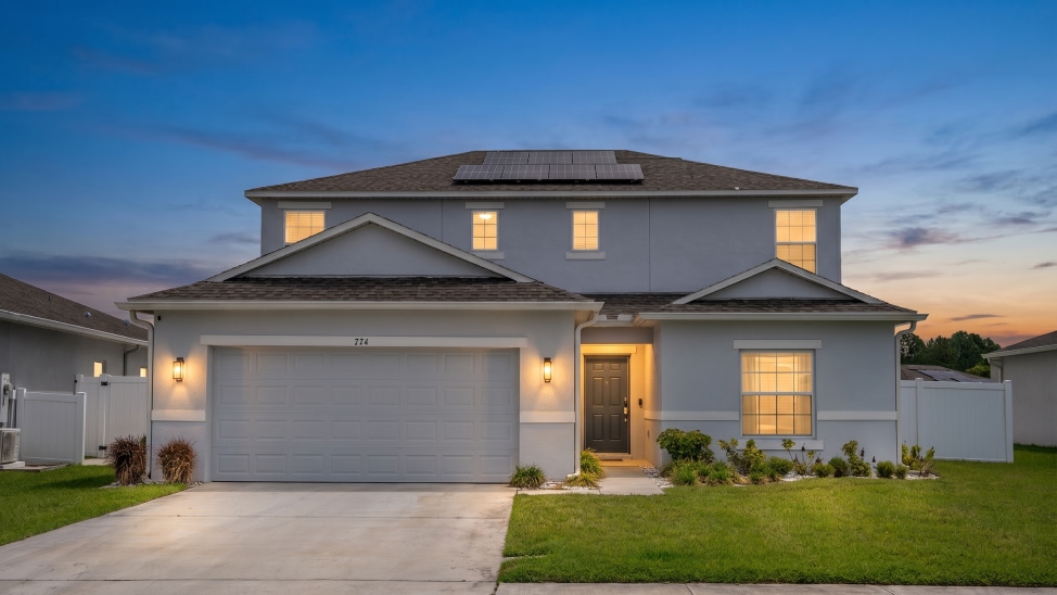 Contemporary home at twilight, Winter Park FL