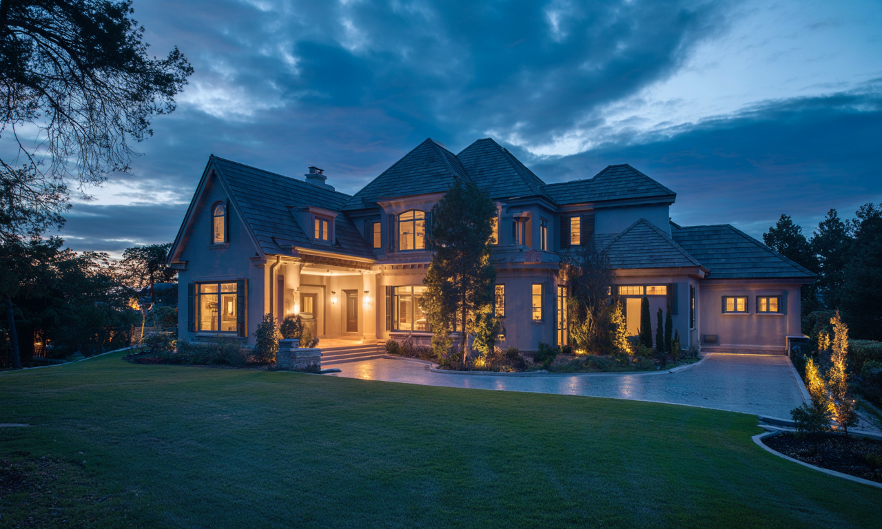 Central Florida home at twilight